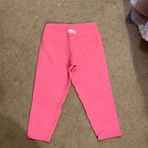 Booty By Brabants Coral Crop Croco Skin Leggings